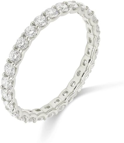 1-8 Carat (ctw) White Gold Round Cut LAB GROWN Diamond Eternity Band (Color E-F Clarity VS2-SI1) in Saudi Arabia