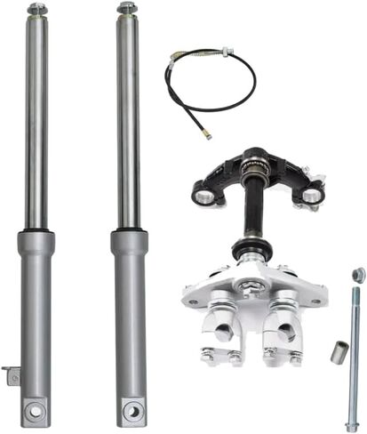 Front Forks Suspension Shocks Drum Brake with Triple Tree Handlebar Riser Clamp Set and 12mm Axle & Brake Cable for Motorcycle Dirt Pit Bikes Compatible with CRF50 XR50 CRF XR 50 in Saudi Arabia