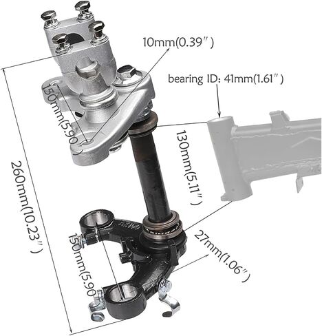 Front Forks Suspension Shocks Drum Brake with Triple Tree Handlebar Riser Clamp Set and 12mm Axle & Brake Cable for Motorcycle Dirt Pit Bikes Compatible with CRF50 XR50 CRF XR 50 in Saudi Arabia