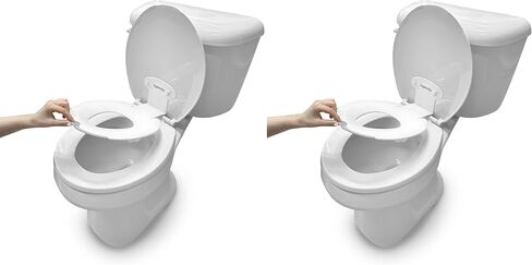 الإبداع: مقعد المرحاض القابل للطي والجلوس من Ingenuity (أبيض) - سهل التركيب والإزالة، مقعد التدريب على المرحاض الذي يتصل بمقعد المرحاض للبالغين in Kuwait