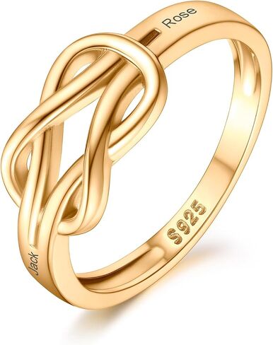 Suplight 925 Sterling Silver Ring Simple Infinity Knot Wedding Band Rings Love Knot Promise Ring for Women Size 4-12(with Gift Box) in Kuwait