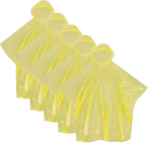 CTM Adult Disposable Rain Ponchos (Pack of 5) in Saudi Arabia