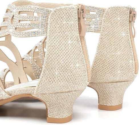 Girls High Heels Dress Pump Sandals Glitter Wedding Flower Party Princess Shoes for Kids Toddler in Saudi Arabia