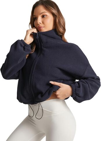 Fleece Winter Hiking Jacket for Women Cozy Fleece with Secure Side Pockets with 3F Zipper Long Sleeve in Saudi Arabia