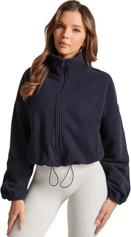 Fleece Winter Hiking Jacket for Women Cozy Fleece with Secure Side Pockets with 3F Zipper Long Sleeve in Saudi Arabia