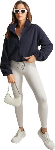 Fleece Winter Hiking Jacket for Women Cozy Fleece with Secure Side Pockets with 3F Zipper Long Sleeve in Saudi Arabia