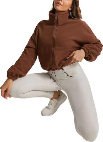 Fleece Winter Hiking Jacket for Women Cozy Fleece with Secure Side Pockets with 3F Zipper Long Sleeve in Saudi Arabia