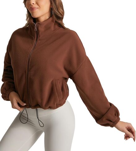 Fleece Winter Hiking Jacket for Women Cozy Fleece with Secure Side Pockets with 3F Zipper Long Sleeve in Saudi Arabia