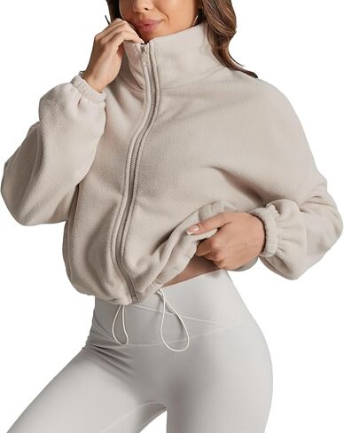 Fleece Winter Hiking Jacket for Women Cozy Fleece with Secure Side Pockets with 3F Zipper Long Sleeve in Saudi Arabia