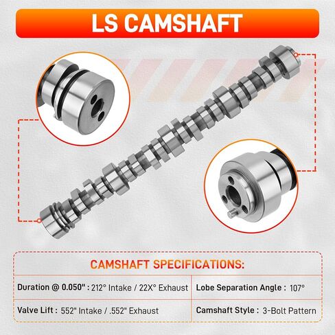 Sloppy Stage 2 LS Cam Kit with Pushrods Springs Seals Gaskets Compatible with 1999-2013 GM Gen 3/4 V8 Truck/SUV Engines, Camshaft Kit for 4.8 5.3 6.0 6.2 LS1 Vortec in Saudi Arabia