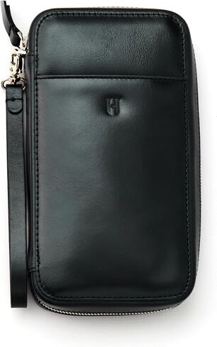 Wristlet for Men & Women, Full-Grain Leather Clutch Bag, RFID Protection, Zipper Pocket, Handcrafted in Kuwait