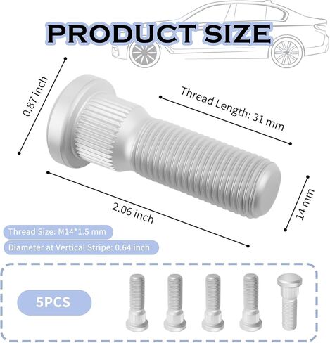 5pcs m14x1.5mm studs studs استبدال OEM 90113Shja02/610-527 ، براغي العروة العجلة الثقيلة متوافقة مع Scion/Acura/Toyota/Honda/Lexus ، عجلات محترفة ترصيع العروة in Saudi Arabia