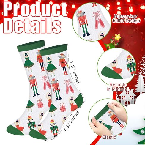 Newcotte 16 PCS Nutcracker Ballet Gifts بما في ذلك 8 جوارب باليه Nutcracker و 8 Ballerina Makeup Dancer Dancer Gifts Bruk Bork for Dancing Girl Dancer in Saudi Arabia