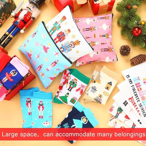 Newcotte 16 PCS Nutcracker Ballet Gifts بما في ذلك 8 جوارب باليه Nutcracker و 8 Ballerina Makeup Dancer Dancer Gifts Bruk Bork for Dancing Girl Dancer in Saudi Arabia