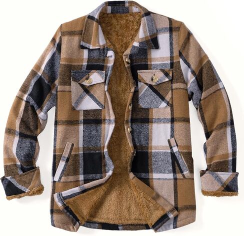 Zeagoo Women's Fleece Sherpa Jacket Casual Long Sleeve Button Down Flannel Shacket Shirt Winter Coat with Pockets in Saudi Arabia