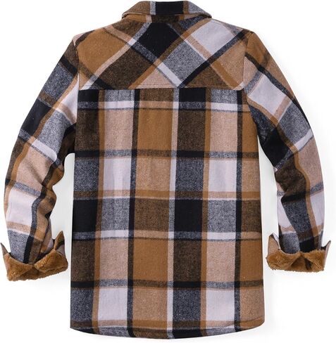 Zeagoo Women's Fleece Sherpa Jacket Casual Long Sleeve Button Down Flannel Shacket Shirt Winter Coat with Pockets in Saudi Arabia