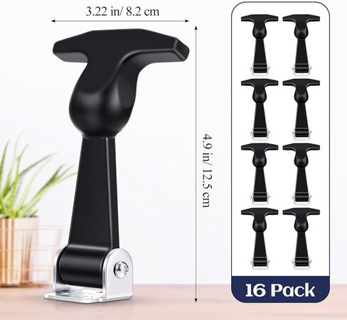 Mudder 4 Packs Elastic Stainless Steel Rubber Hood Catch Flexible T-handle Hasp Rubber Flexible Draw Latches with Brackets for Vehicle Engine, Hood in Kuwait