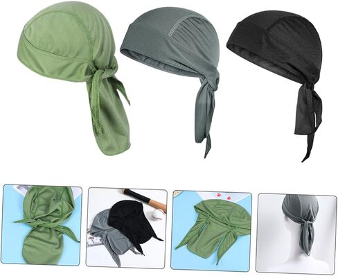3pcs Breathable Cooling Skull Caps Sweat Wicking Beanie Cap for Cycling and Motorcycling High Elasticity Comfortable -Dry Outdoor Wraps for Men and Women in Saudi Arabia