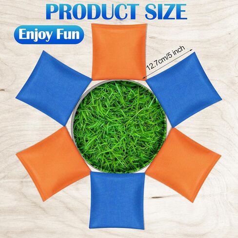 Foilswirl 36 Pieces 5" x 5" Nylon Bean Bags for Tossing Colorful Cornhole Bean Bags Set for Kids Hand Tossing Game Family Games Tossing Beanbags for Cornhole Party Supplies (Vivid Color,Classic) in Kuwait