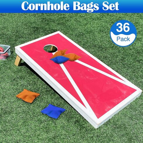 Foilswirl 36 Pieces 5" x 5" Nylon Bean Bags for Tossing Colorful Cornhole Bean Bags Set for Kids Hand Tossing Game Family Games Tossing Beanbags for Cornhole Party Supplies (Vivid Color,Classic) in Kuwait