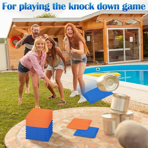 Foilswirl 36 Pieces 5" x 5" Nylon Bean Bags for Tossing Colorful Cornhole Bean Bags Set for Kids Hand Tossing Game Family Games Tossing Beanbags for Cornhole Party Supplies (Vivid Color,Classic) in Kuwait