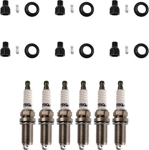 TRQ Ignition Coil Boots & Iridium Spark Plug Kit Set for Buick Cadillac Chevy GM in Saudi Arabia