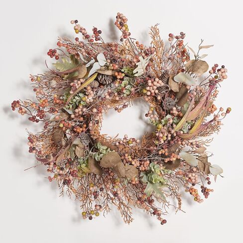 SAFAVIEH Home Collection 24-inch Decorative Artificial Pine Wreath with Pine Cones & Blueberries (Fully Assembled) in Kuwait