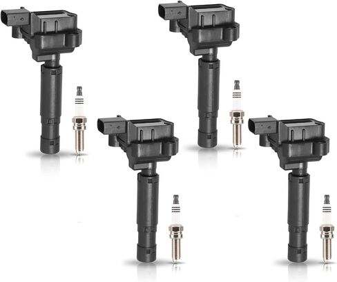 مجموعة ENA من 4 لفائف الإشعال مع 4 Iridium Spark Plug 1.8 متوافقة مع Mercedes-Benz 2012 2013 2014 C250 ، 2012 2014 2014 SLK250 1.8L REPLACEMNT لـ UF658 93911 C931 IC761 A0001502580 in Kuwait