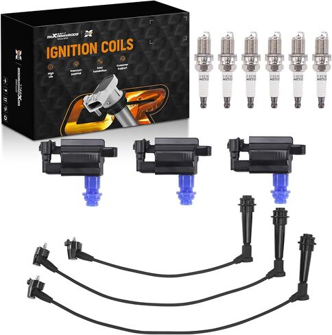 مجموعة MaxPeedingRods UF228 من 3 لفائف الإشعال مع 6 شمعات شرارة و 3 مجموعة سلكية لوكس GS300 IS300 SC300 3.0L 1998-2005 ، لتويوتا أعلاه 3.0L 1998 ، ignition Coil Kit استبدال E592 ، 5C1189 ، E758 in Kuwait