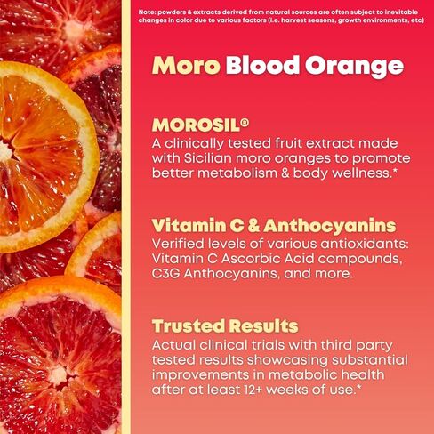 SOLNUVI Morosil® 400mg per Serving - Morosil® Blood Orange Extract from Italy - Vegan Friendly, Non-GMO and Gluten-Free - 60 Veggie Capsules in Kuwait
