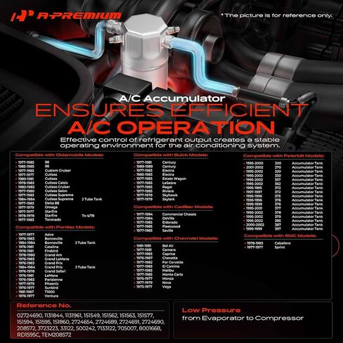A-Premium Aluminum Air Conditioning A/C Receiver Drier Compatible with Chevrolet Malibu, Camaro, Corvette & Buick Regal, Century, Electra & GMC Caballero, Sprint & Oldsmobile 98 & Cadillac DeVille in Saudi Arabia