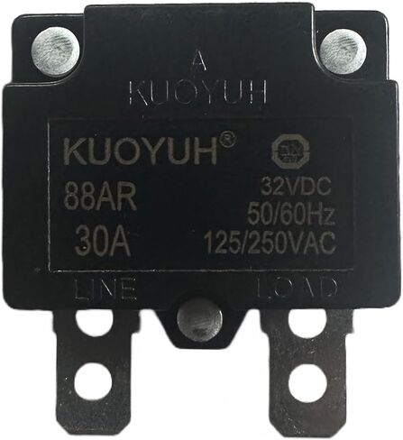 KUOYUH Circuit Breaker 88AR series 125/250VAC 50/60Hz (3-20A) (1pc) (20A) in Saudi Arabia