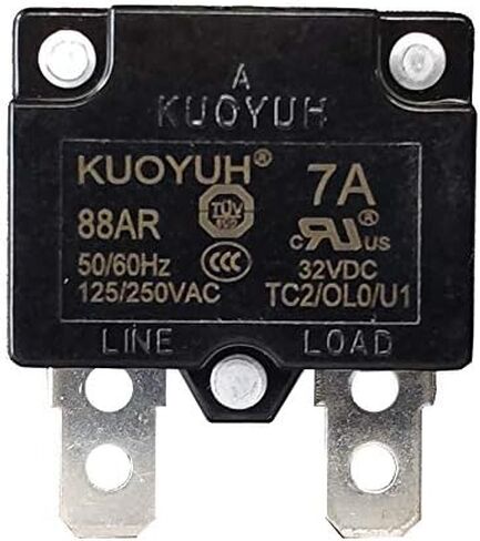 KUOYUH Circuit Breaker 88AR series 125/250VAC 50/60Hz (3-20A) (1pc) (20A) in Saudi Arabia