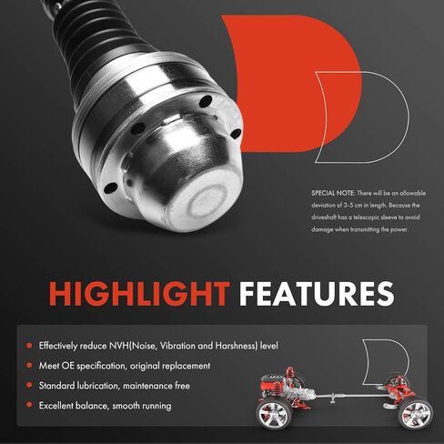 A-Premium Front Complete Drive Shaft Prop Shaft Driveshaft Assembly Compatible with Jeep Grand Cherokee 1999 2000 2001, AWD 4WD Automatic Transmission, Replace# 52099497AD, 52099497AC in Saudi Arabia