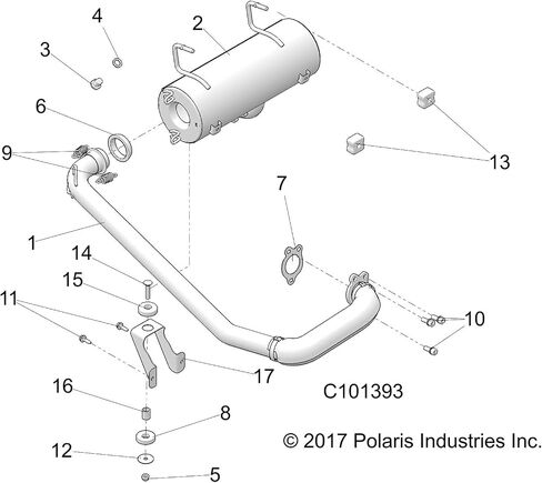 Polaris 1263118 Exhaust Silencer ACE EPS SP 570 500 2018-2019 in Saudi Arabia
