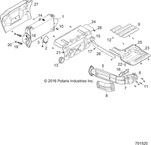 مجموعة Polaris Silencer ، الجزء الأصلي OEM الجزء 1262595 ، كتي 1 in Kuwait