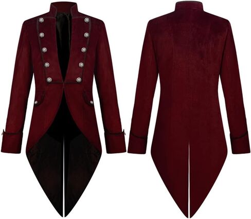الرجال للرجال steampunk عتيقة tailcoat القوطية المعطف الفيكتوري زي الشرير زي سهرة في منتصف القرن in Kuwait