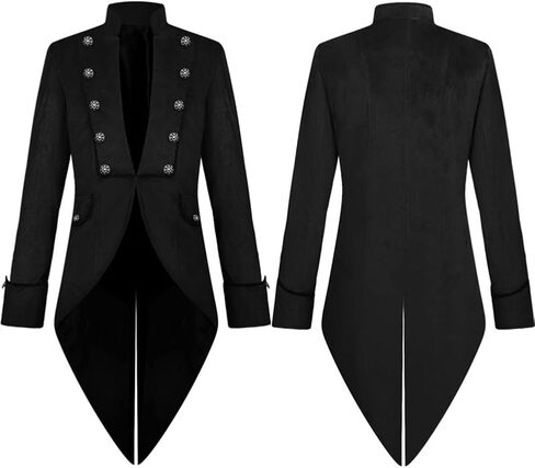 الرجال للرجال steampunk عتيقة tailcoat القوطية المعطف الفيكتوري زي الشرير زي سهرة في منتصف القرن in Kuwait