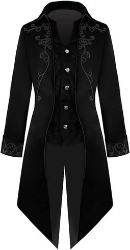الرجال للرجال steampunk عتيقة tailcoat القوطية المعطف الفيكتوري زي الشرير زي سهرة في منتصف القرن in Kuwait