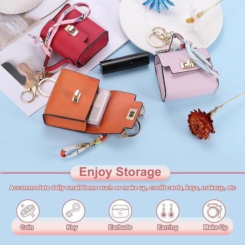 PATIKIL Mini Backpack Keychain, Cute Coin Purse Keychain PU Leather Backpack Purse Key Chain Little Earbud Bag Keychains for Women Mini Card Data Cable Organizer, Black in Saudi Arabia
