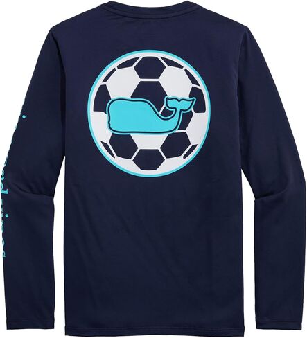 vineyard vines Boys Long-Sleeve Soccer Whale Dot Harbor Performance Tee in Saudi Arabia