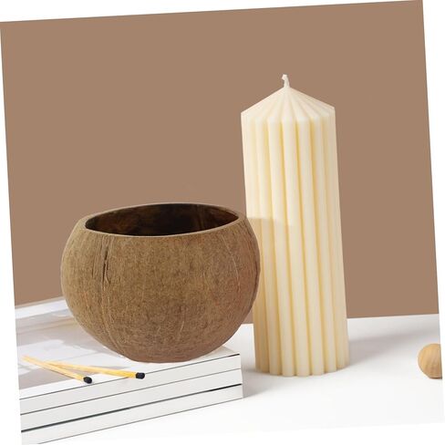 Coconut Shell Candle Cup Large Soy Wax Container Natural Coconut Shell Creative Decorative Candle Holder for Home Decor in Kuwait