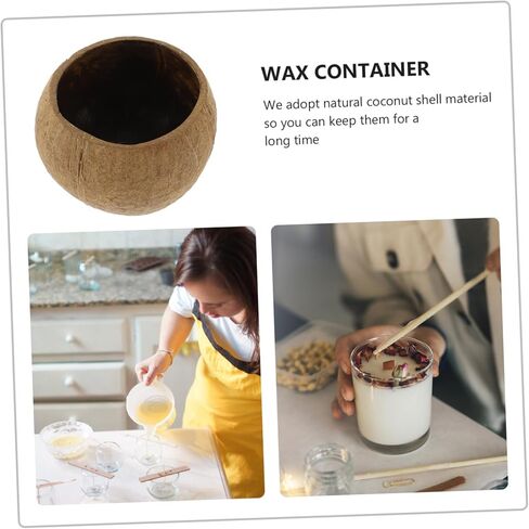 Coconut Shell Candle Cup Large Soy Wax Container Natural Coconut Shell Creative Decorative Candle Holder for Home Decor in Kuwait