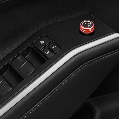 for Toyota Highlander 2023 2024 2025 Accessories (Does not fit Grand Highlander) - 6 Piece Set, Mirror Adjuster, Radio Control, Air Conditioning, Start Button Cover/Ring (red) in Saudi Arabia