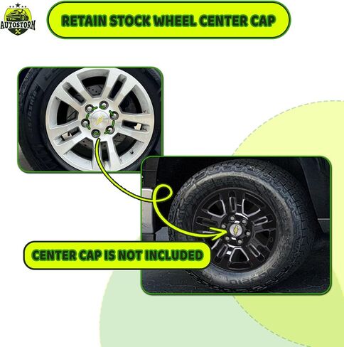 Autowiki 18 "Hubcaps for 2014-2018 Chevy Silverado 1500 ، 2019 Chevy Silverado 1500 LD ، 2015-2020 Chevy Suburban/Tahoe 18 Inch Alloy Penter for Chevy Snap-On Set of 4 ، Black Lacquer in Saudi Arabia