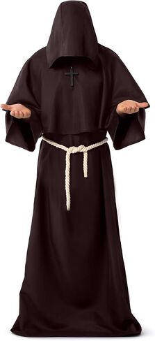 Spooktacular Creations Adult Medieval Hooded Monk Cloak Renaissance Priest Robe Halloween Costume in Saudi Arabia