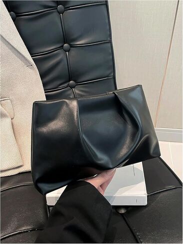OYOANGLE Women's PU Leather Clutch Purses Small Zipper Ruched Minimalist Handbag in Saudi Arabia