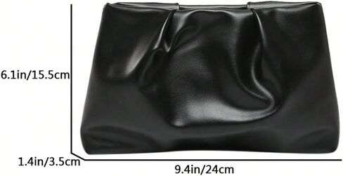 OYOANGLE Women's PU Leather Clutch Purses Small Zipper Ruched Minimalist Handbag in Saudi Arabia