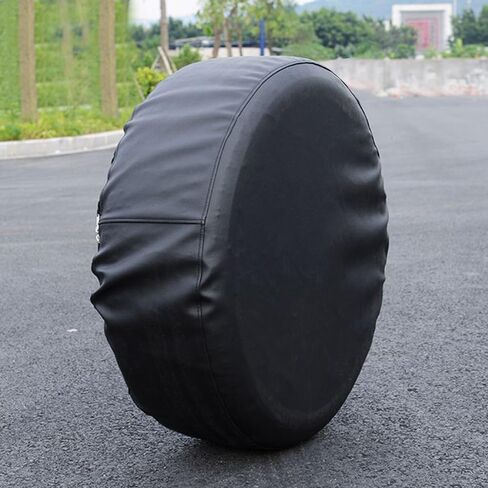 31-33 Inches PU Leather Spare Tire Cover Black Universal Fit for Jeep, Trailer, RV, SUV, Truck and Many Vehicle Camper Wheel, Weatherproof Tire Protectors in Saudi Arabia