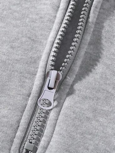 QJQ Men's Quarter Zip Up Hoodie Long Sleeve Drop Shoulder Fleece Sweatshirt Casual Pullover Hoodies Streetwear in Saudi Arabia